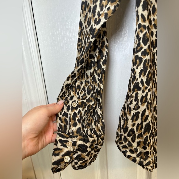 J.Crew The Perfect Shirt - Animal Print Button-up Leopard Shirt Fit in Size 4 - Picture 7 of 9